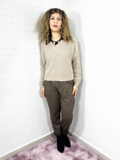 PANTALONE MODELLO PEGGED TESSUTO SPIGATO
